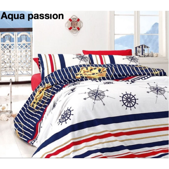 Комплект постельного белья First Choice Ranforce Aqua Passion Полуторный комплект