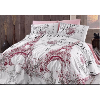 Комплект постельного белья First Choice Ranforce Romantica Pudra Полуторный комплект