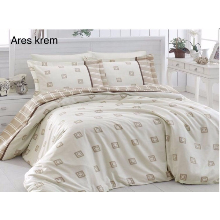 Комплект постельного белья First Choice Satin Ares Krem Евро