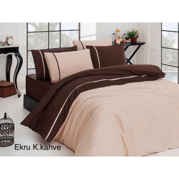 Комплект постельного белья First Choice Satin Ekru K Kahve Евро