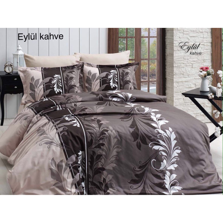 Комплект постельного белья First Choice Satin Eylul Kahve Евро