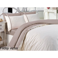 Комплект постельного белья First Choice Satin Fidisi Vizon Евро
