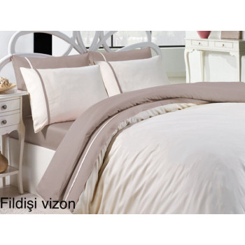 Комплект постельного белья First Choice Satin Fidisi Vizon Евро