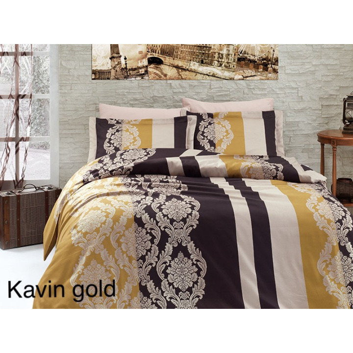 Комплект постельного белья First Choice Satin Kavin Gold Евро (m012373)