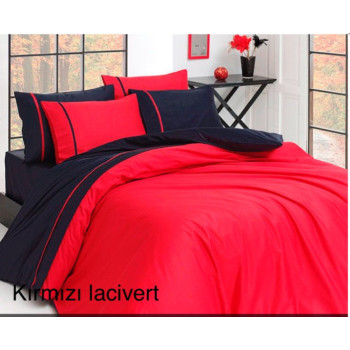 Комплект постельного белья First Choice Satin Kirmizi Lacivert Евро