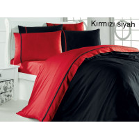 Комплект постельного белья First Choice Satin Kirmizi Siyah Евро