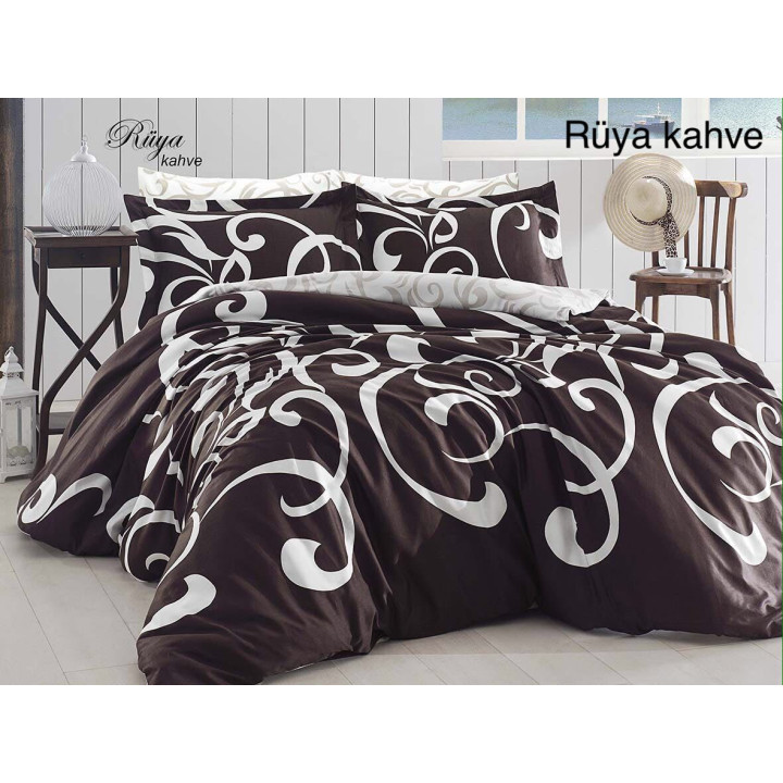 Комплект постельного белья First Choice Satin Ruya Lacivert Евро (m010977)