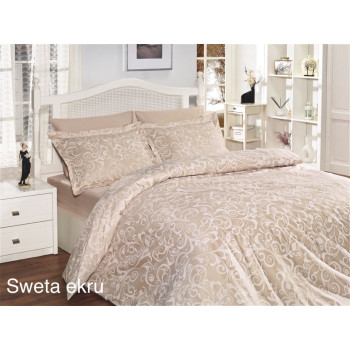 Комплект постельного белья First Choice Satin Sweta Ekru Евро
