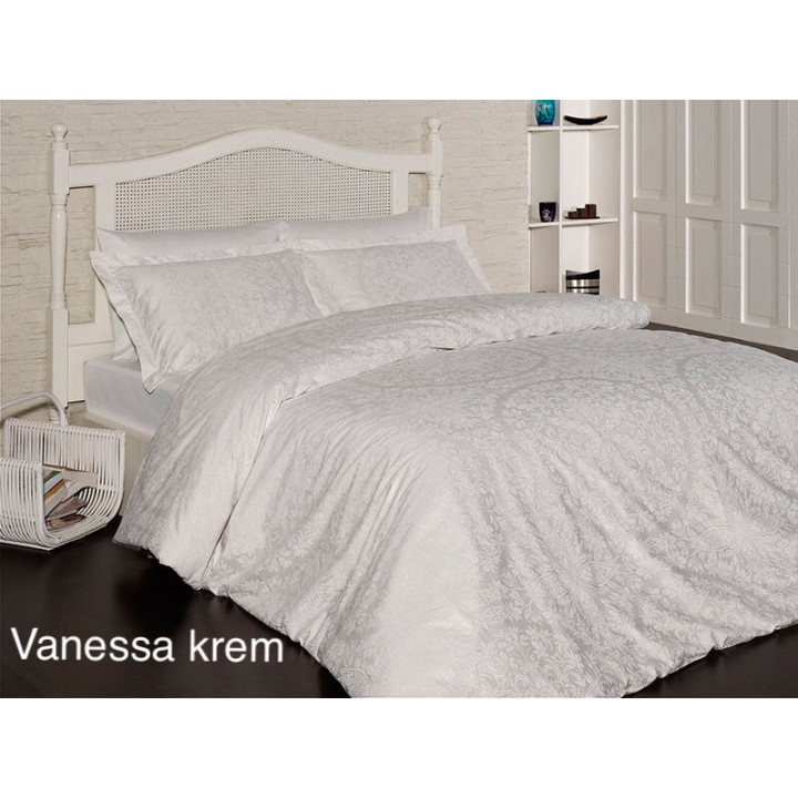 Комплект постельного белья First Choice Satin Vanessa Krem Евро