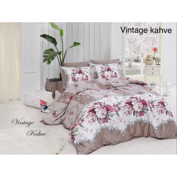 Комплект постельного белья First Choice Satin Vintage Kahve Евро (m012368)