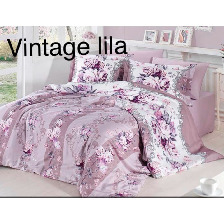 Комплект постельного белья First Choice Satin Vintage Lila Евро