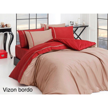 Комплект постельного белья First Choice Satin Vizon Bordo Евро (m012402)