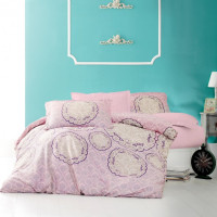 Комплект сатинового постельного белья Ranya Pembe Двуспальный (m012064)