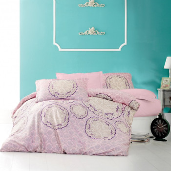 Комплект сатинового постельного белья Ranya Pembe Двуспальный (m012064)