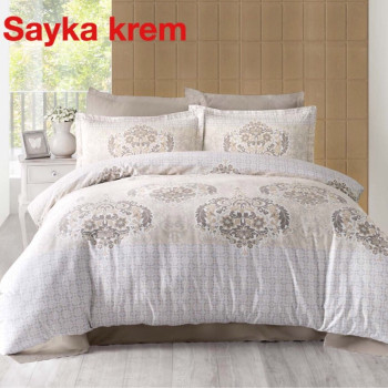 Семейный комплект постельного белья Altinbasak Sayka krem (m012081)