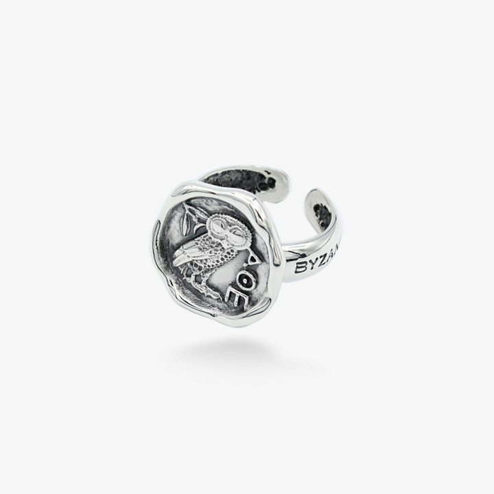 Серебряное кольцо Сова Афины