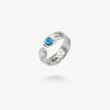 Срібна каблучка Цефеїду dark aquamarine 4мм