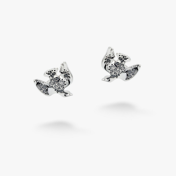 Серебряные Пусеты Голубки mini