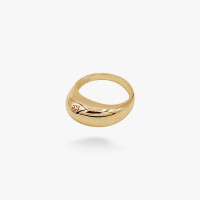 Серебряное кольцо Капля midi gold