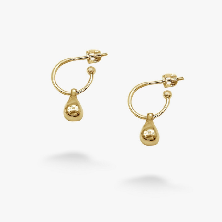 Серебряные Серьги Невесомые капельки gold