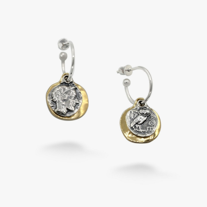 Серебряные Серьги Афина gold