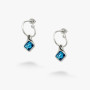 Серебряные Серьги Мерцание dark aquamarine  - фото 2