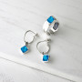 Серебряные Серьги Мерцание dark aquamarine  - фото 4