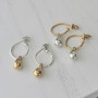 Серебряные Серьги Невесомые капельки mix gold  - фото 3