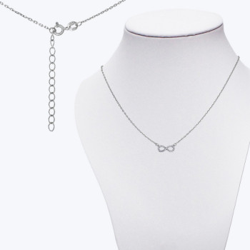 Срібне Кольє Нескінченність Rhodium