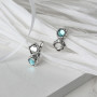 Серебряные Серьги Лириды Aqua Bohemia  - фото 3