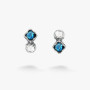 Серебряные Серьги Лириды Dark Aquamarine  - фото 2