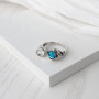 Серебряное кольцо Лириды Dark Aquamarinel  - фото 4