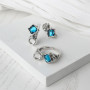 Серебряное кольцо Лириды Dark Aquamarinel  - фото 5