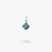 Срібний Підвіс Ліриди Dark Aquamarine