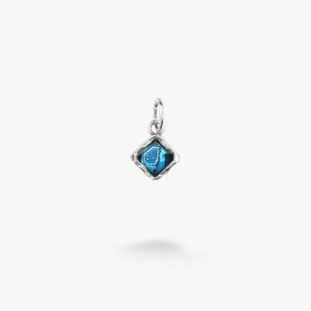Срібний Підвіс Ліриди Dark Aquamarine