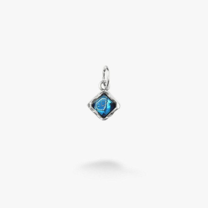 Серебряный Кулон Лириды Dark Aquamarine