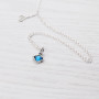Серебряный Кулон Лириды Dark Aquamarine  - фото 6