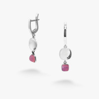 Срібні Сережки Відображення Rose Opal
