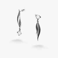 Серебряные Серьги Вербочка Crystal
