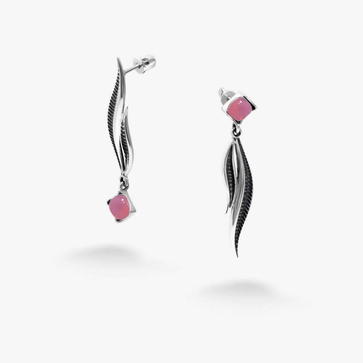 Серебряные Серьги Вербочка Rose Opal