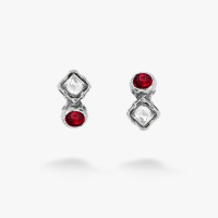 Серебряные Серьги Лириды Burgundy