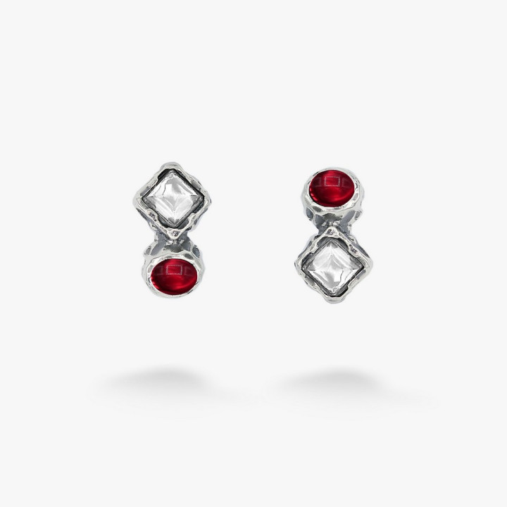 Серебряные Серьги Лириды Burgundy
