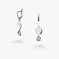 Серебряные Серьги Отражение Gray Crystal