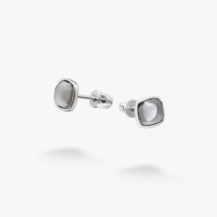 Серебряные Пусеты Отражение Gray Crystal