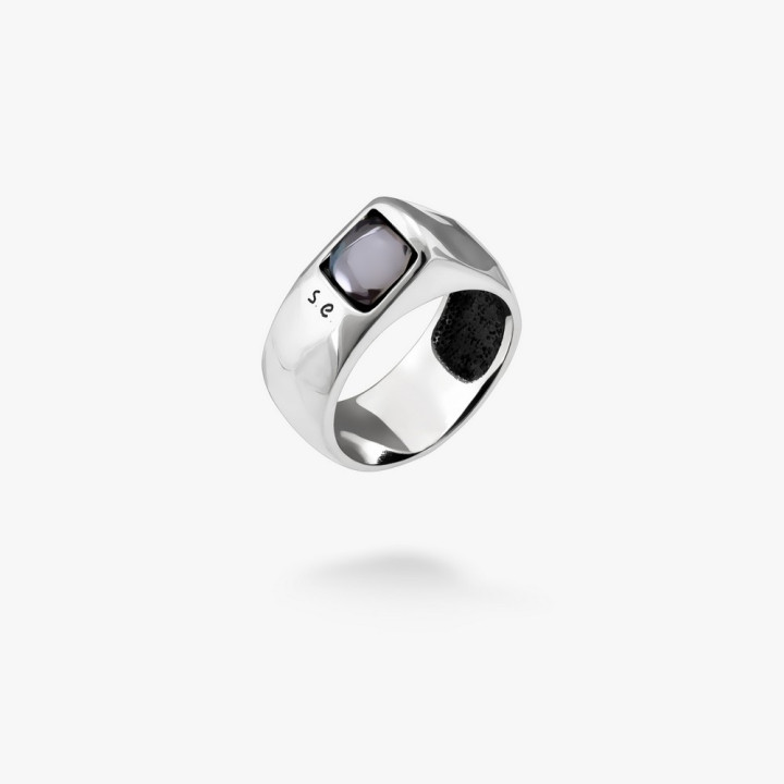 Срібна каблучка Мерехтіння зірок Gray Crystal