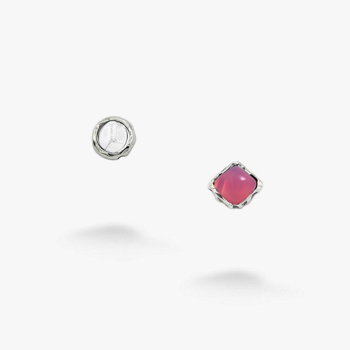 Серебряные Пусеты Лириды Rose Opal