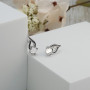 Серебряные Серьги Листочек Вербочки Crystal  - фото 4