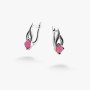 Серебряные Серьги Листочек Вербочки Rose Opal  - фото 2