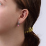Серебряные Серьги Листочек Вербочки Rose Opal  - фото 6