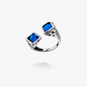 Срібна каблучка Ліриди Duo Sapphire